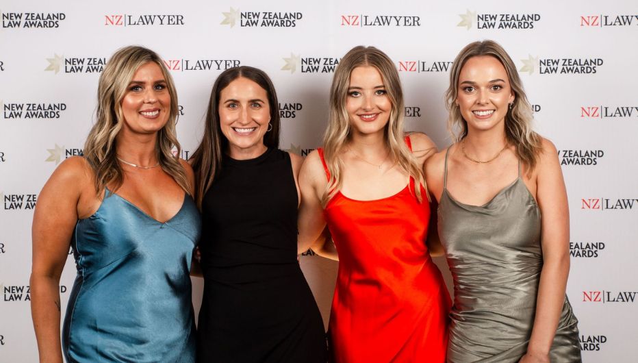 Georgia Hawley and Robert Walters team at the New Zealand Law Awards
