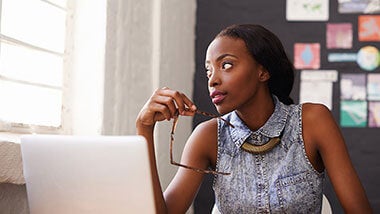 female with laptop