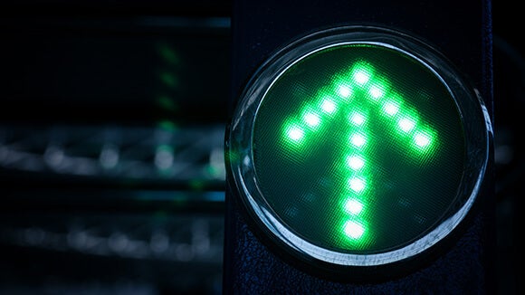 green arrow light pointing upwards