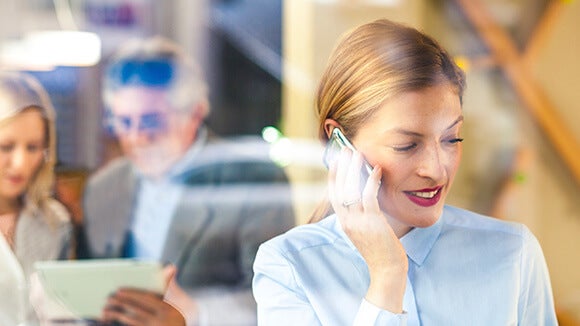 meeting with phone and paper