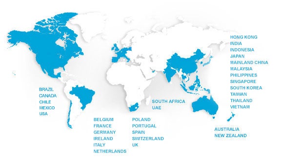 about us map about us robert walters map footprint