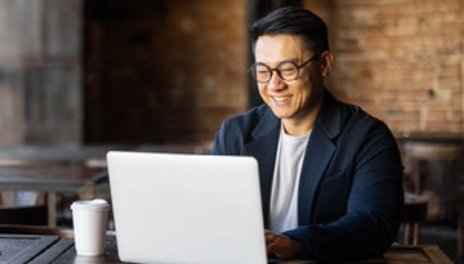 Man working on his personal development plan