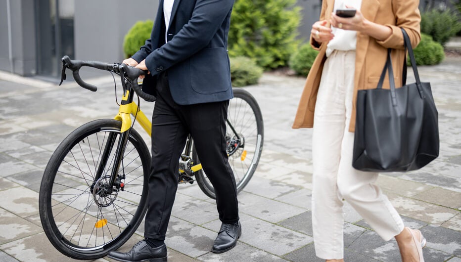 man and woman walking together