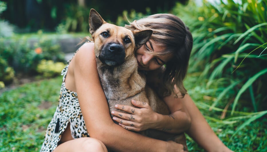 woman with dog